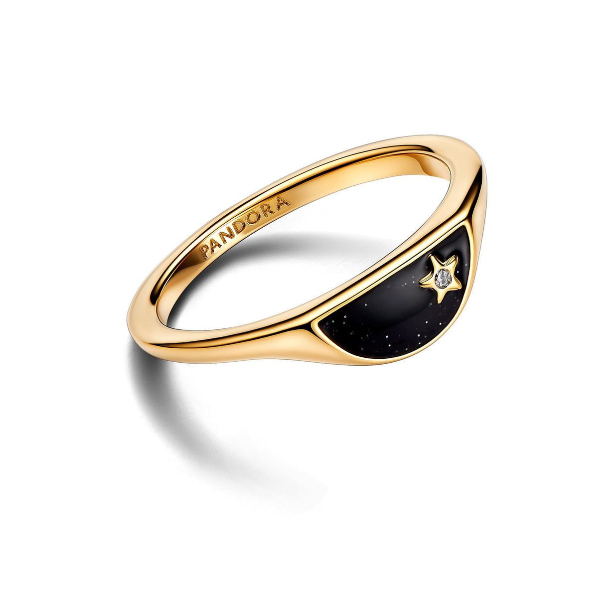 Pandora Ring Featuring ME Halved Enamel Signet