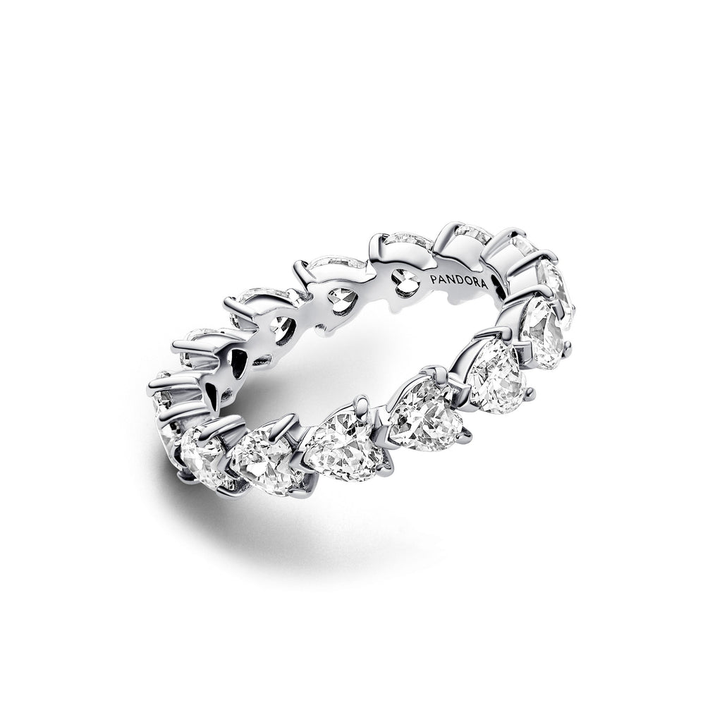 Pandora Ring Featuring Row of Hearts Eternity