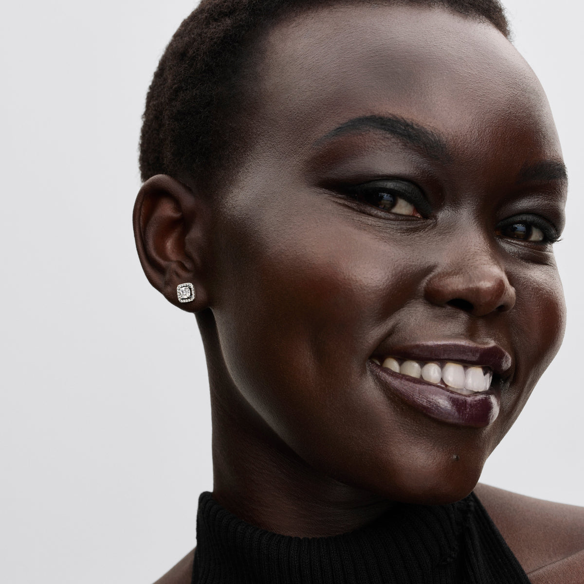 Pandora Earrings Featuring Square Halo Stud