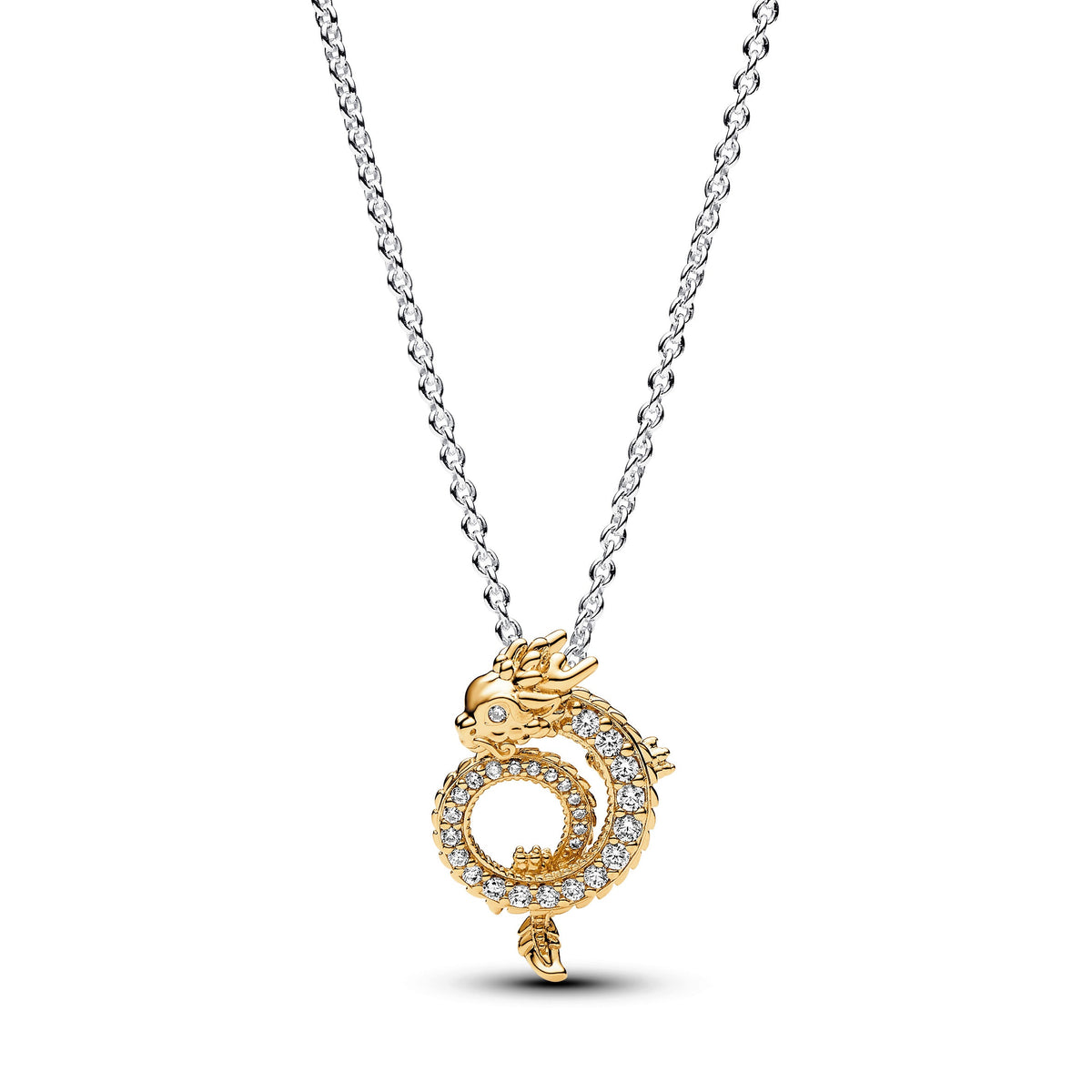 Two-tone Chinese Year of the Dragon Collier Necklace