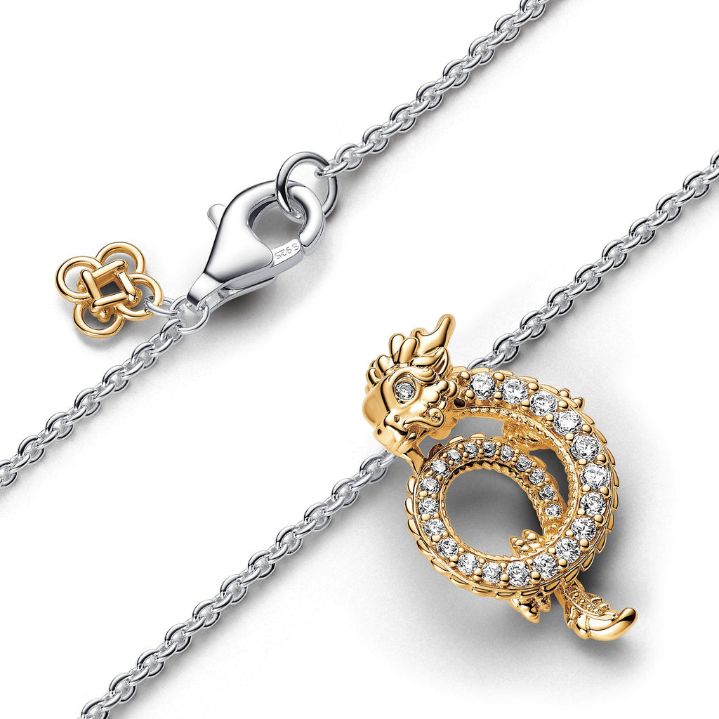 Pandora Necklace Featuring Two-tone Chinese Year of the Dragon