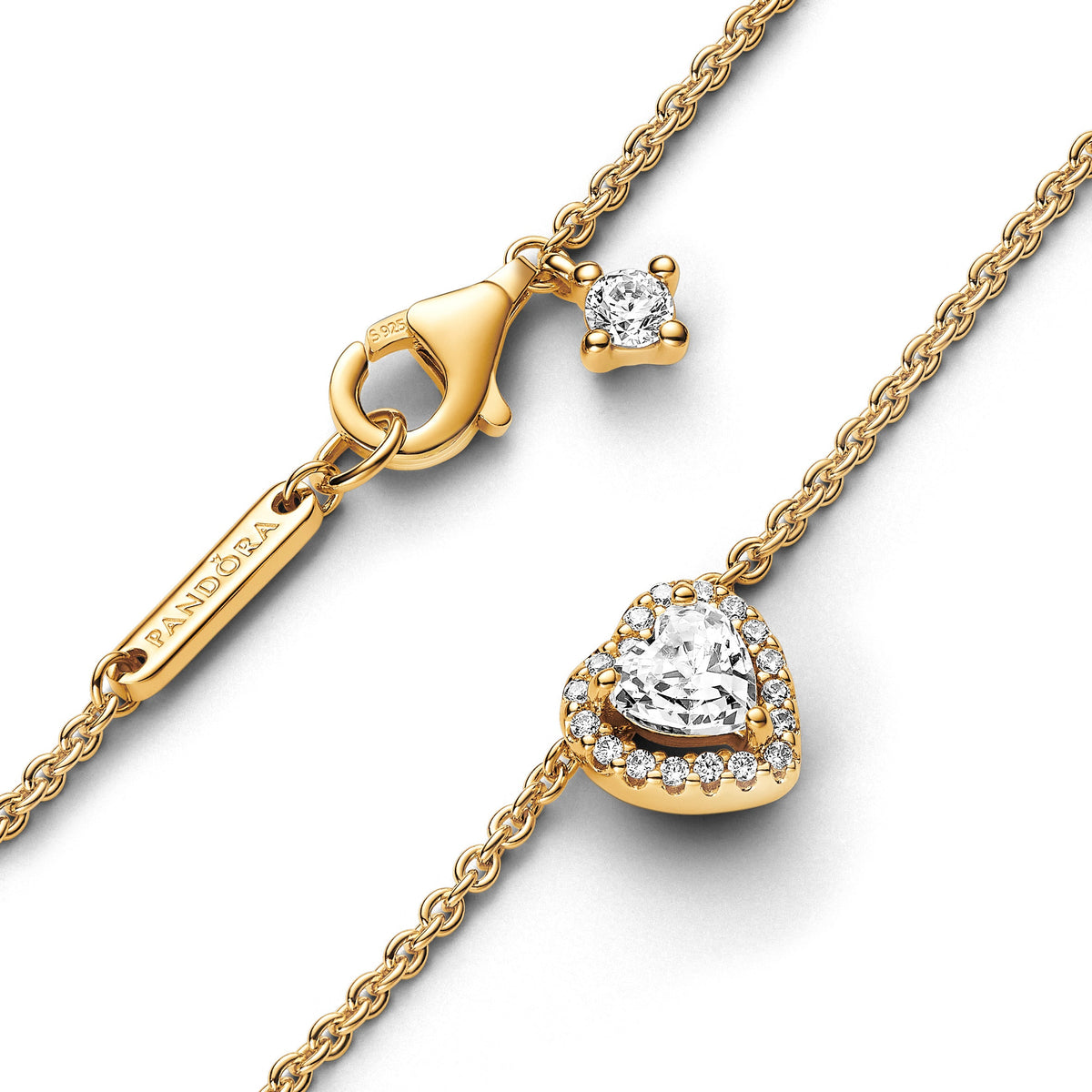 Pandora Necklace Featuring Sparkling Heart