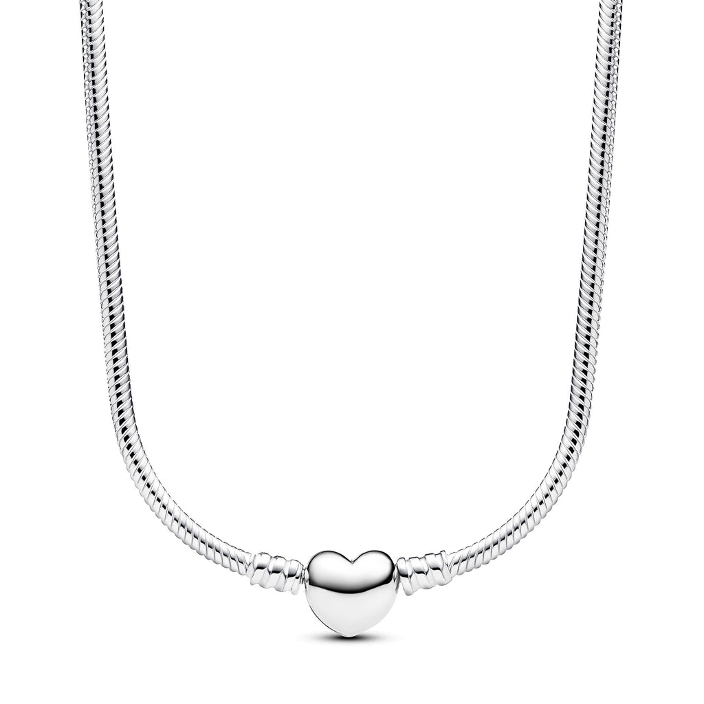 Pandora Necklace Featuring Moments Heart Clasp Snake