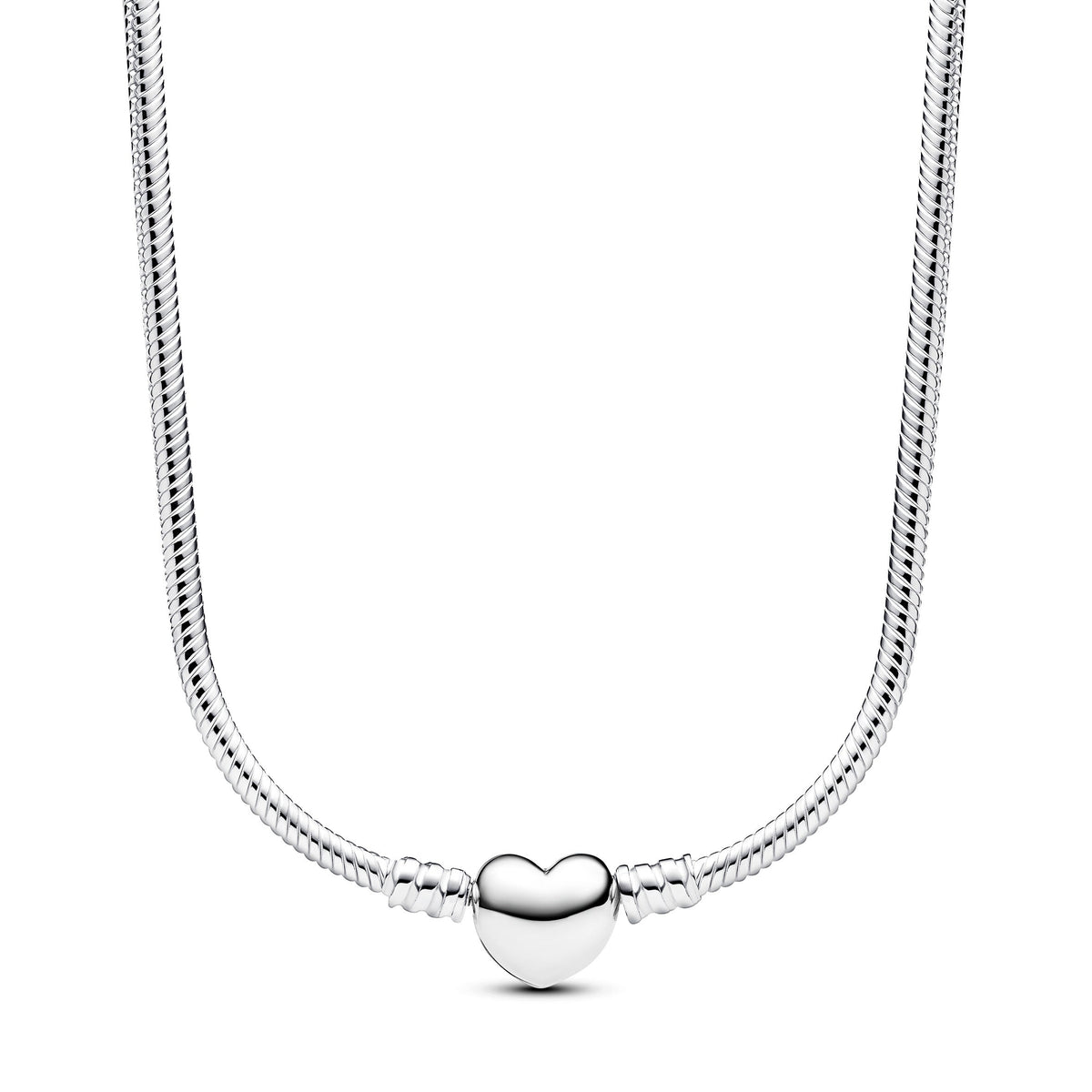 Pandora Necklace Featuring Moments Heart Clasp Snake