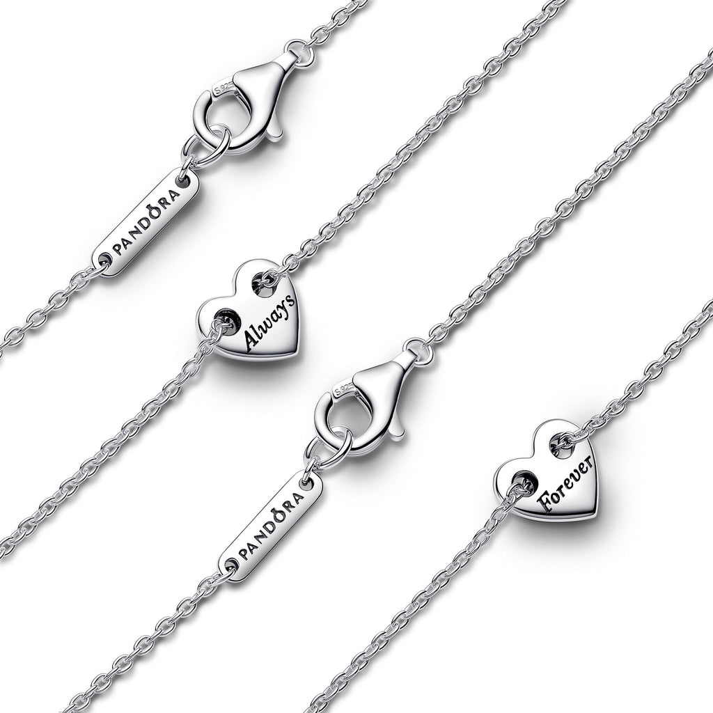 Pandora Forever & Always Splittable Heart Collier Necklaces