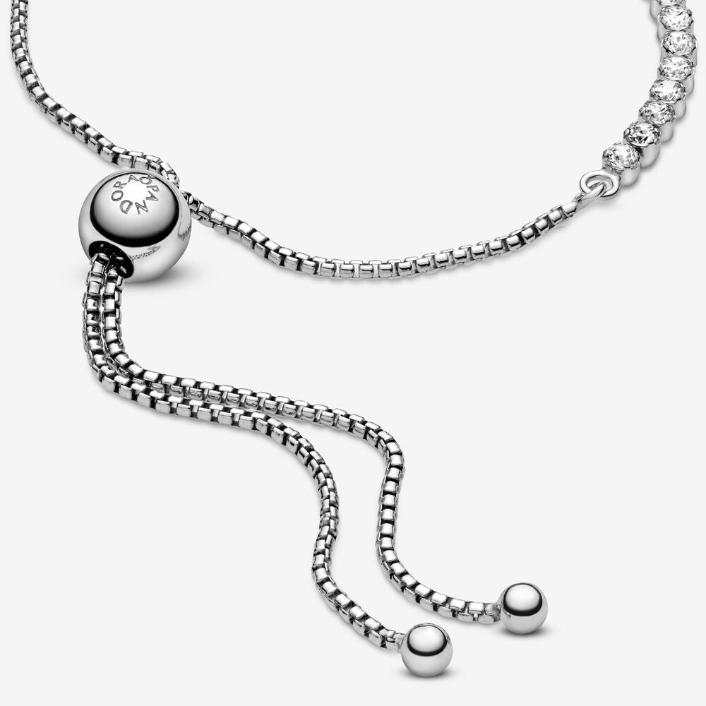 Pandora Bracelet Featuring Sparkling Slider Tennis
