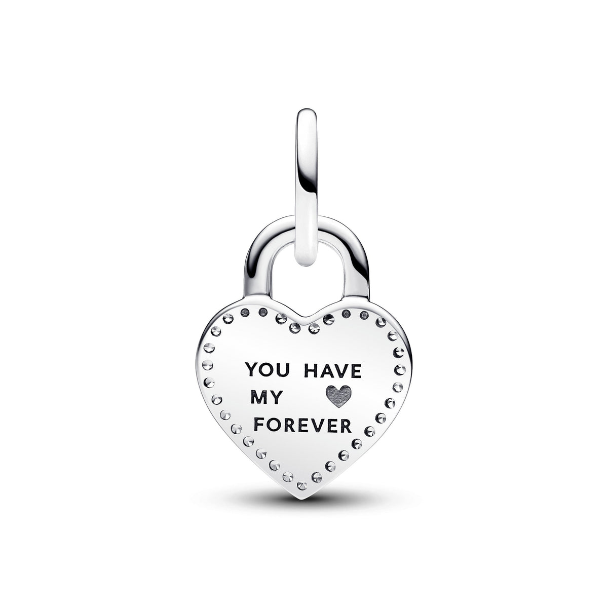 Pandora Charm Featuring Two-tone Twistable Heart Padlock Double Dangle