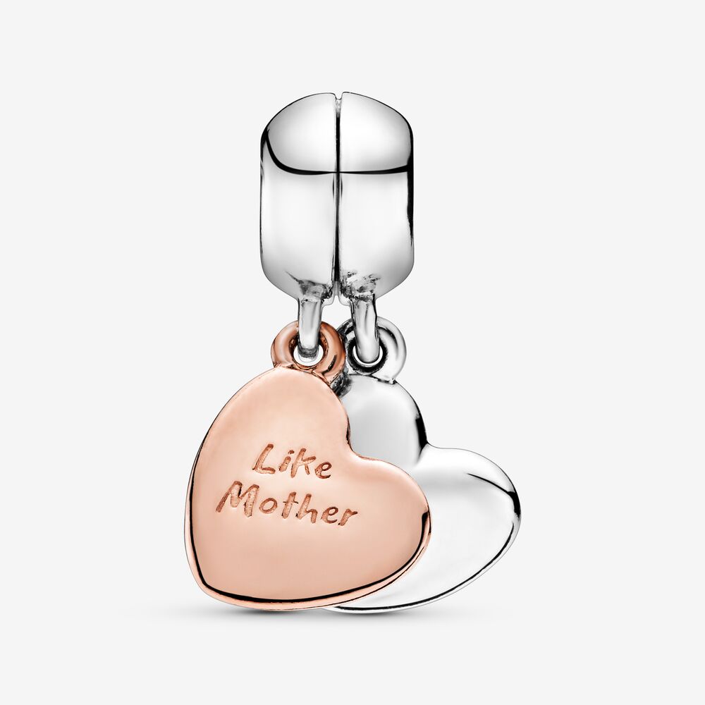 Pandora Charm Featuring Mother & Daughter Heart Split Dangle