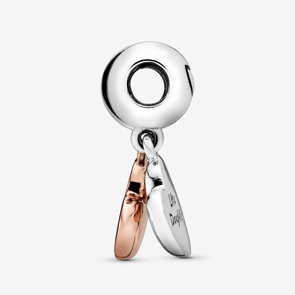 Pandora Charm Featuring Mother & Daughter Heart Split Dangle