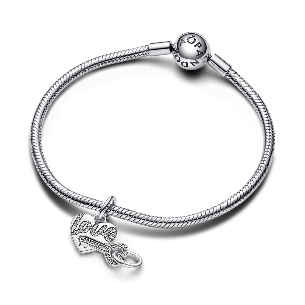 Pandora Charm Featuring Splittable Heart & Key Dangle