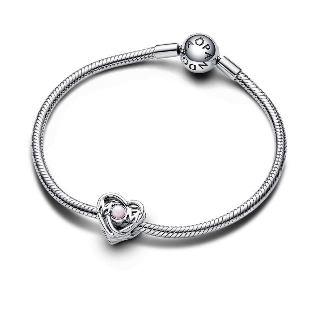 Pandora Charm Featuring Openwork Mom & Heart