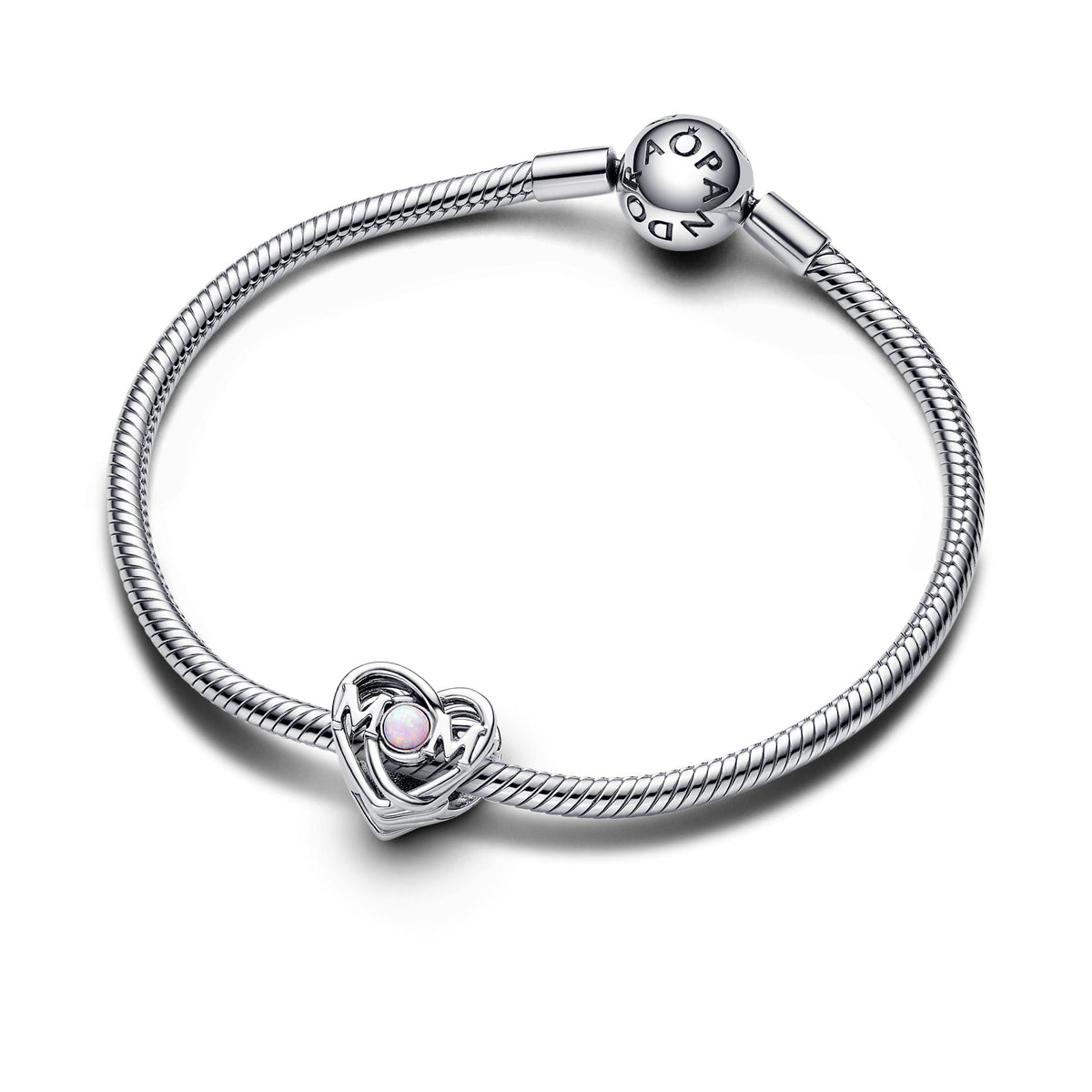 Pandora Charm Featuring Openwork Mom & Heart