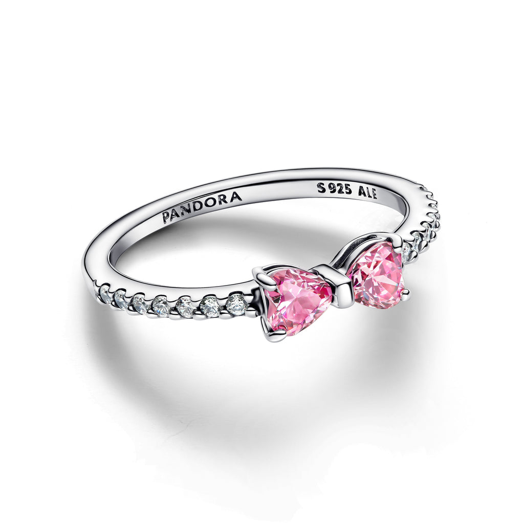 Pandora Ring Featuring Sparkling Pink Bow
