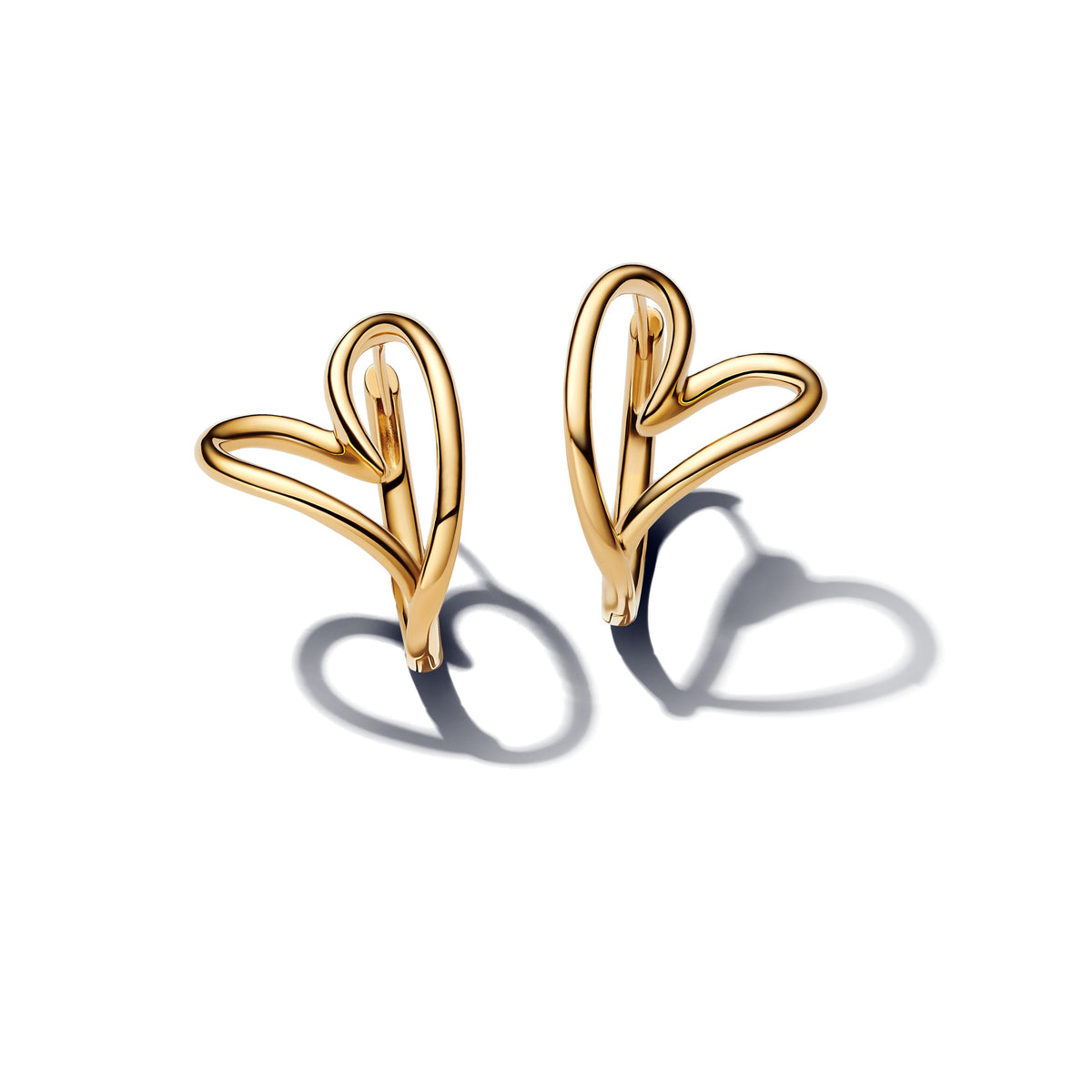 Pandora Earrings Featuring Organically Shaped Heart Hoop