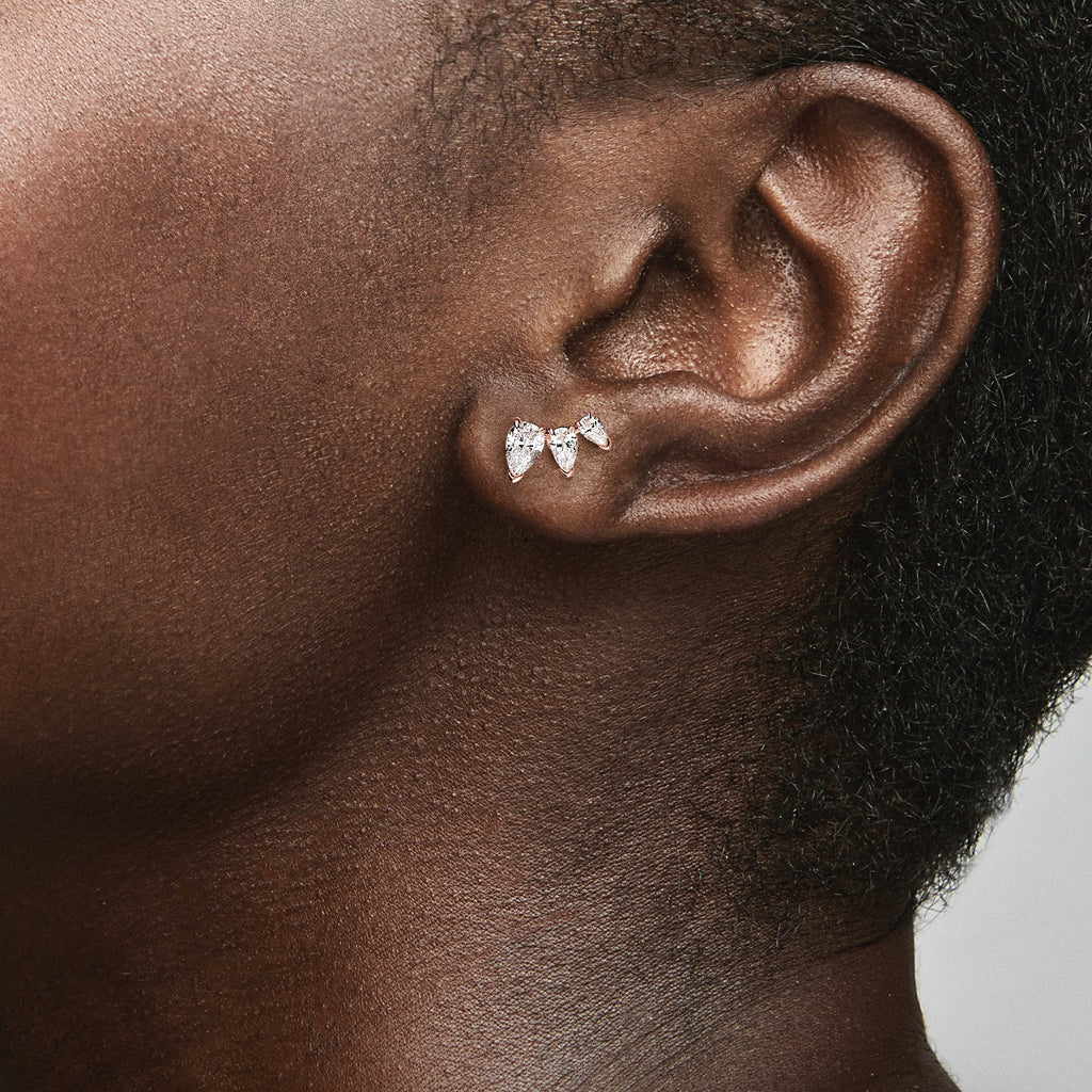 Pandora Earrings Featuring Sparkling Pear Stud