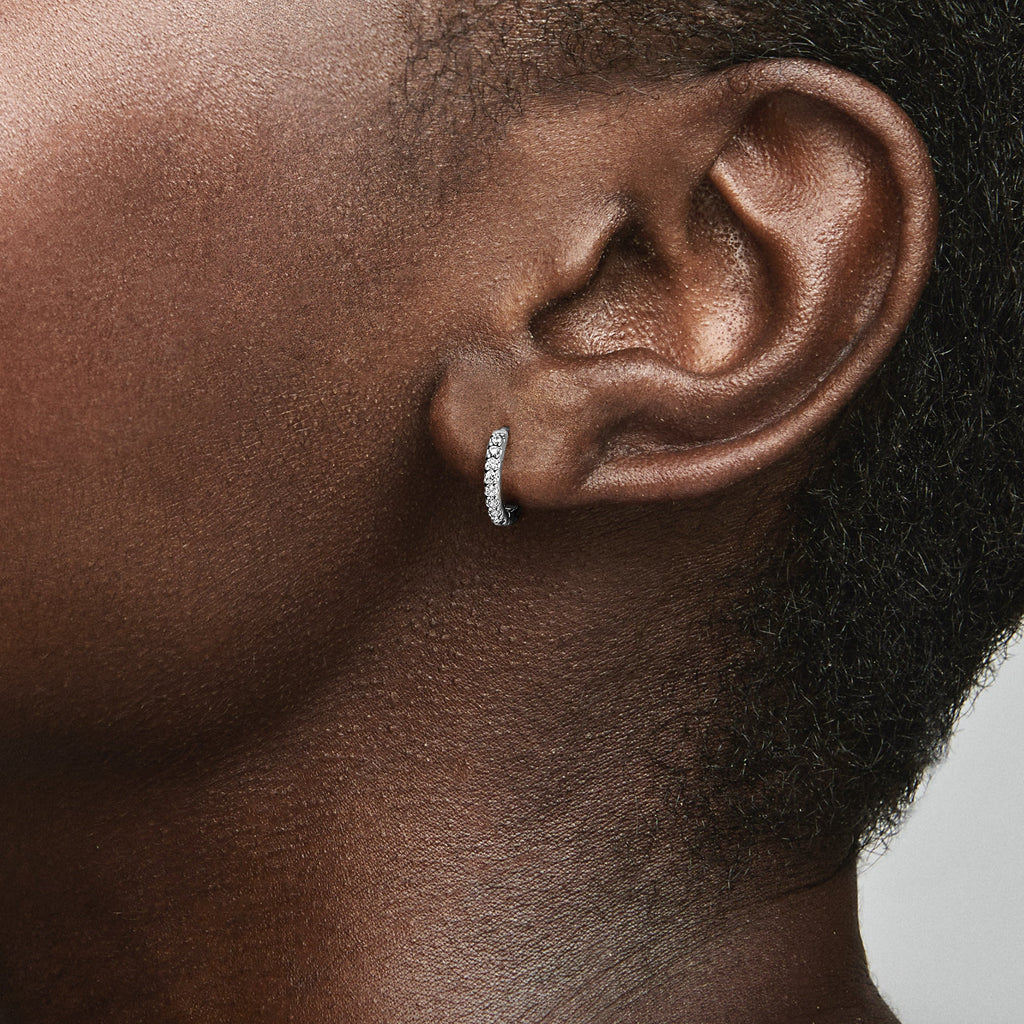 Pandora Sparkling Huggie Hoop Earrings in Sterling Silver