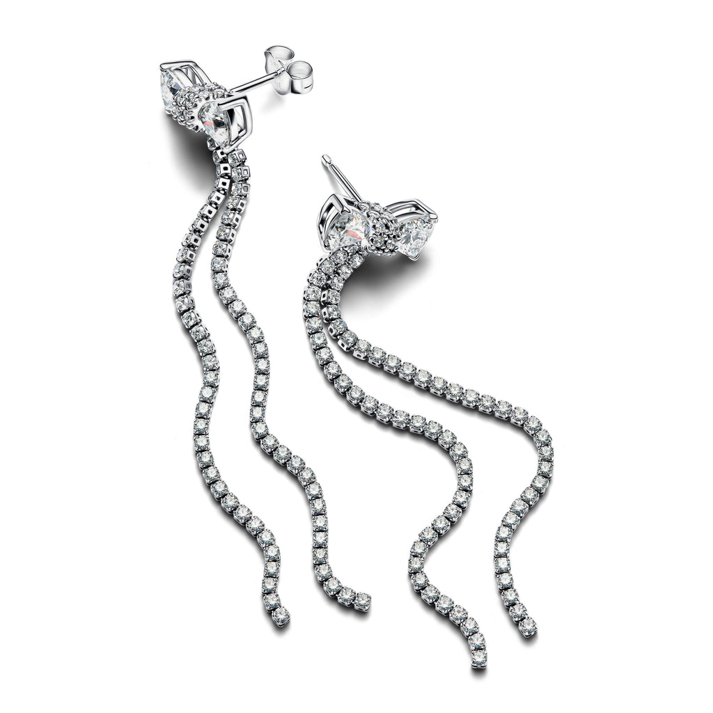 Pandora Earrings Featuring Pavé Bow Drop