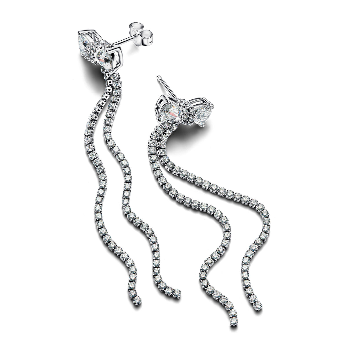 Pandora Earrings Featuring Pavé Bow Drop