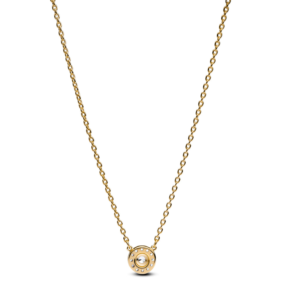 Pandora Necklace Featuring Round Pavé Halo