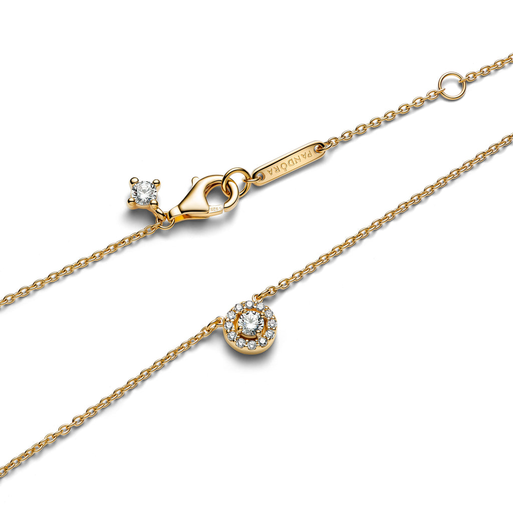 Pandora Necklace Featuring Round Pavé Halo