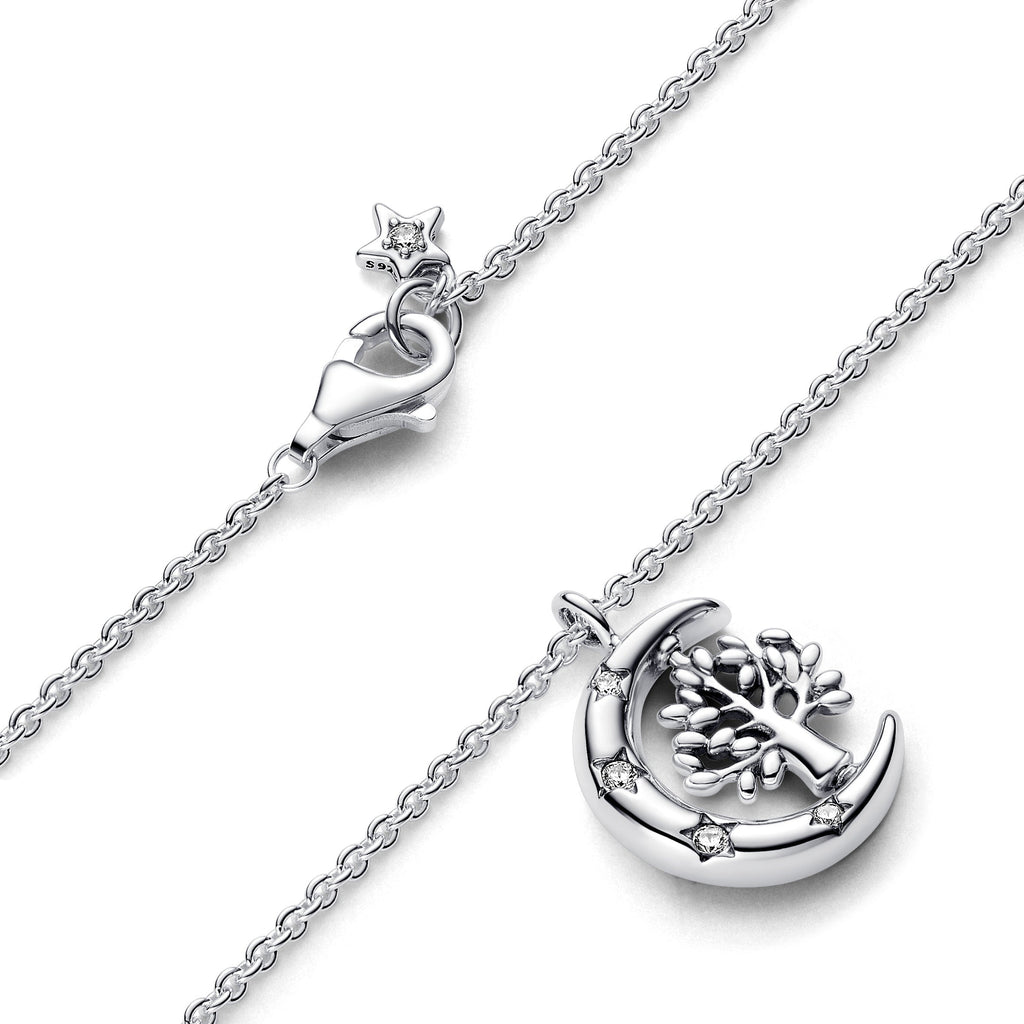 Pandora Necklace Featuring Moon & Spinning Tree of Life