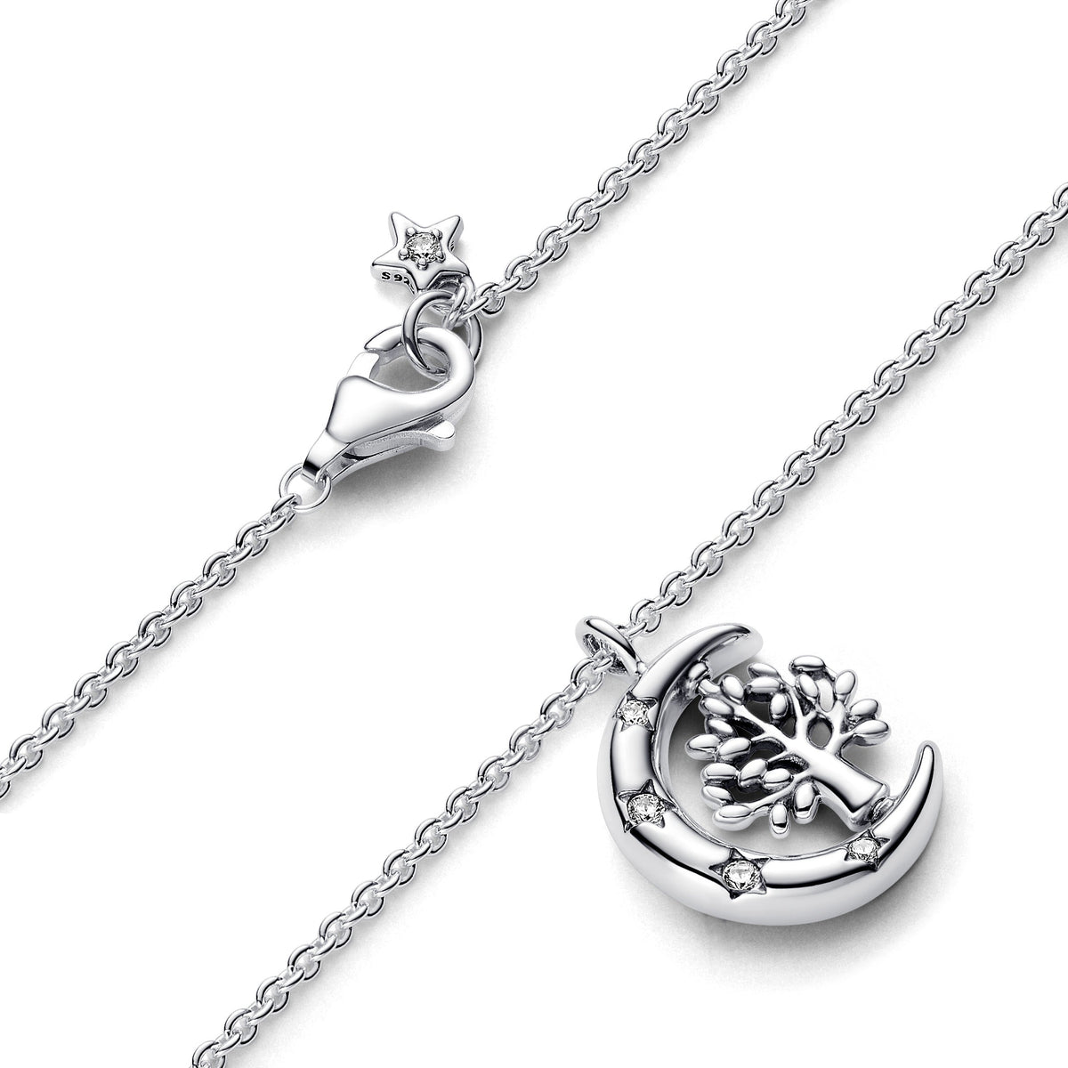Pandora Necklace Featuring Moon & Spinning Tree of Life