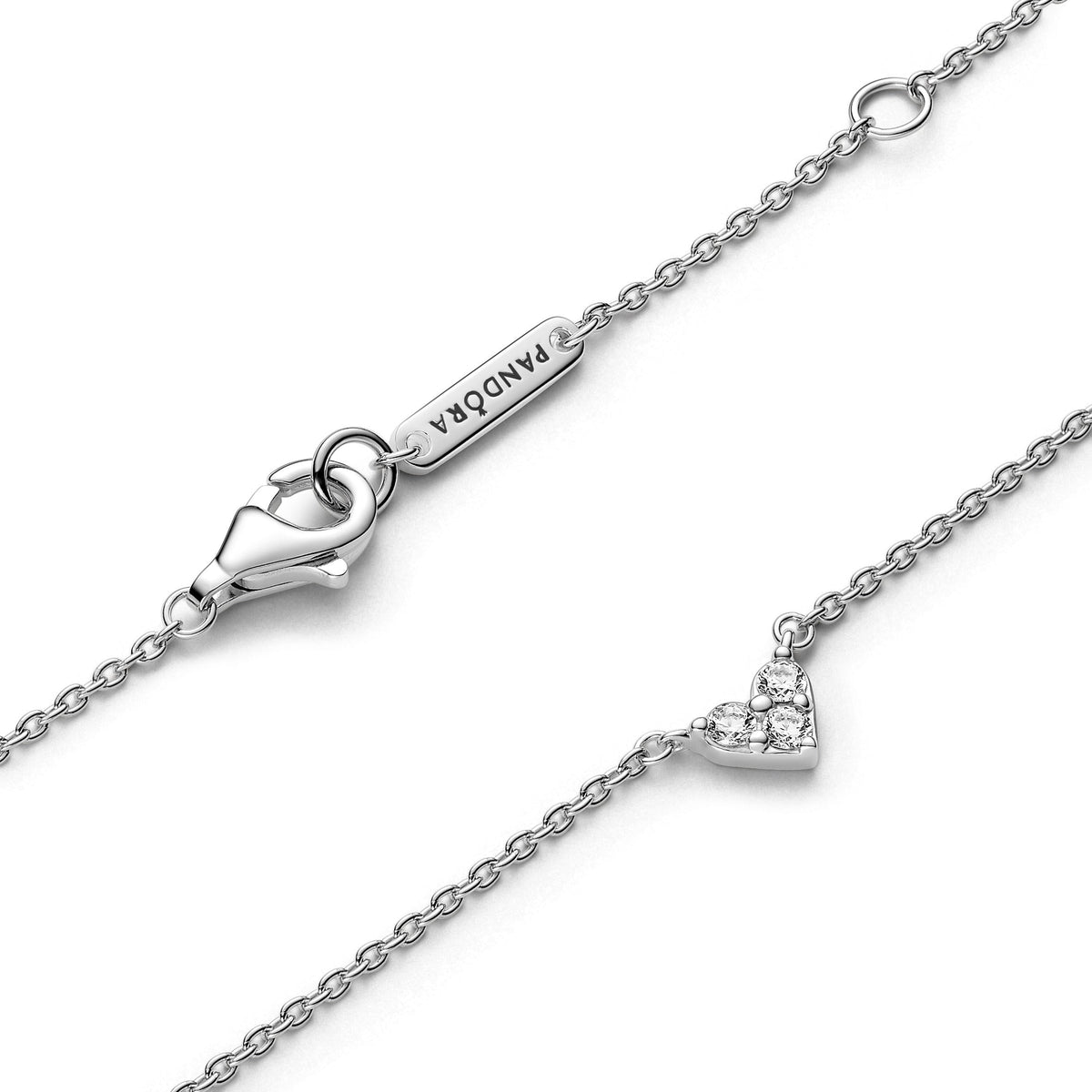 Pandora Necklace Featuring Triple Stone Heart