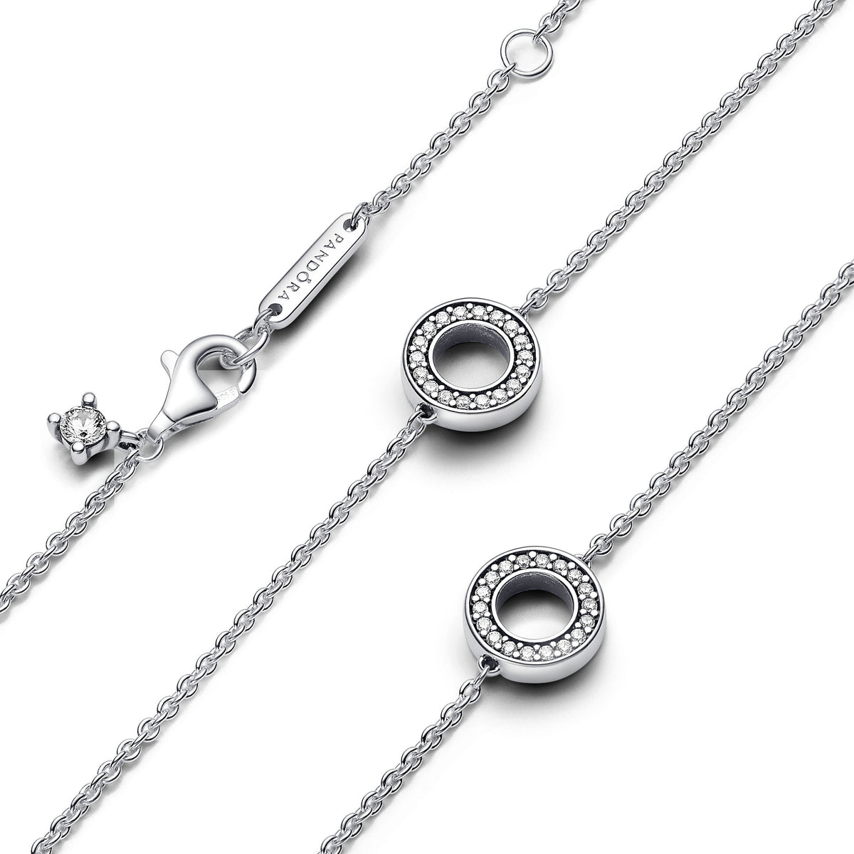 Pandora Pavé Circles Chain Necklace