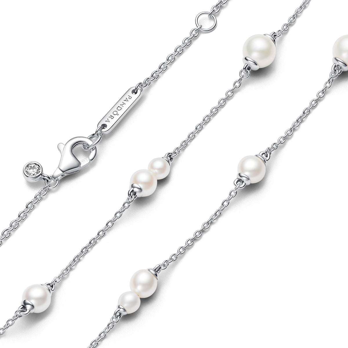 Pandora Treated Freshwater Cultured Pearl Station Chain Necklace