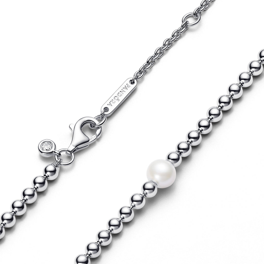 Pandora Necklace Featuring Treated Freshwater Cultured Pearl & Beads