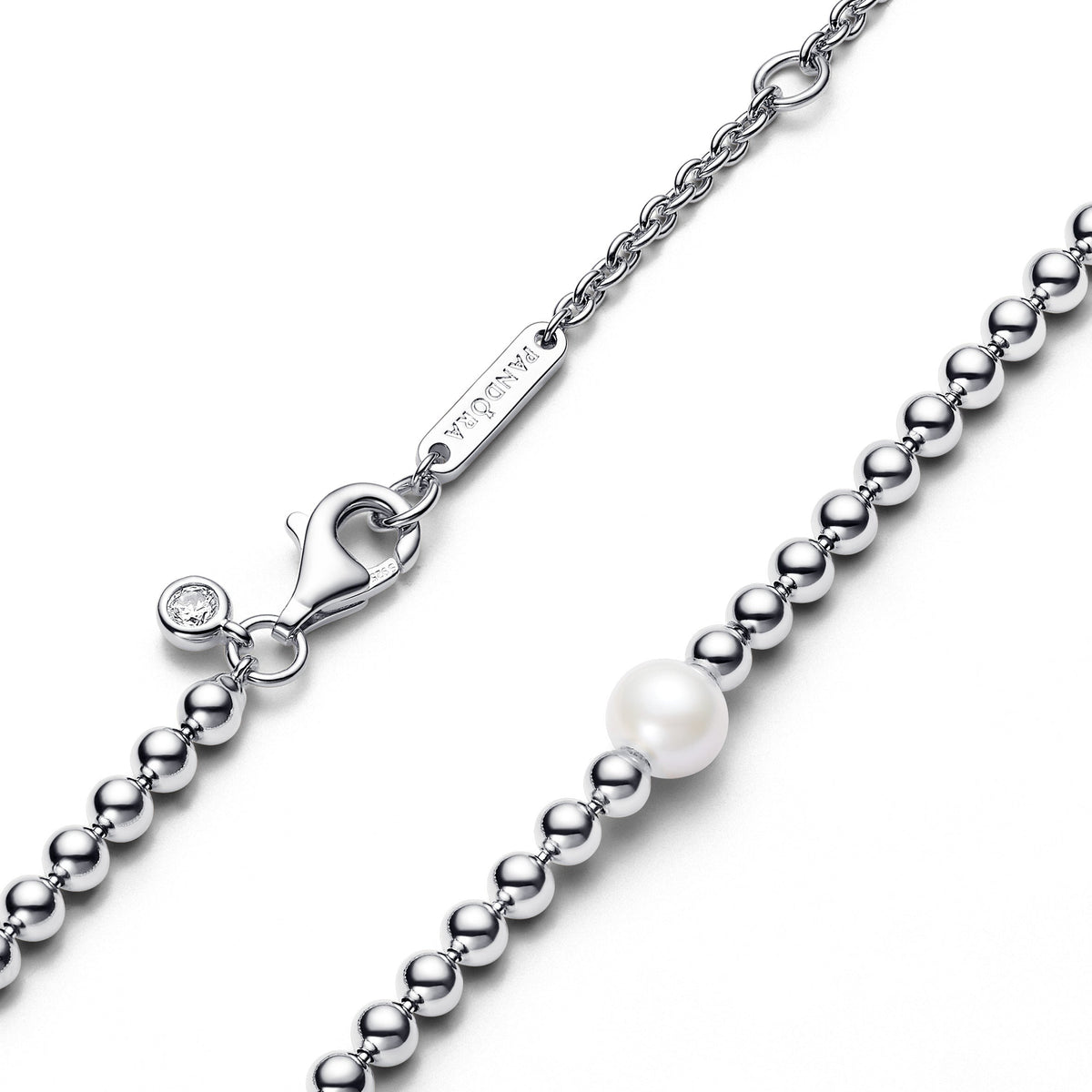 Pandora Necklace Featuring Treated Freshwater Cultured Pearl & Beads