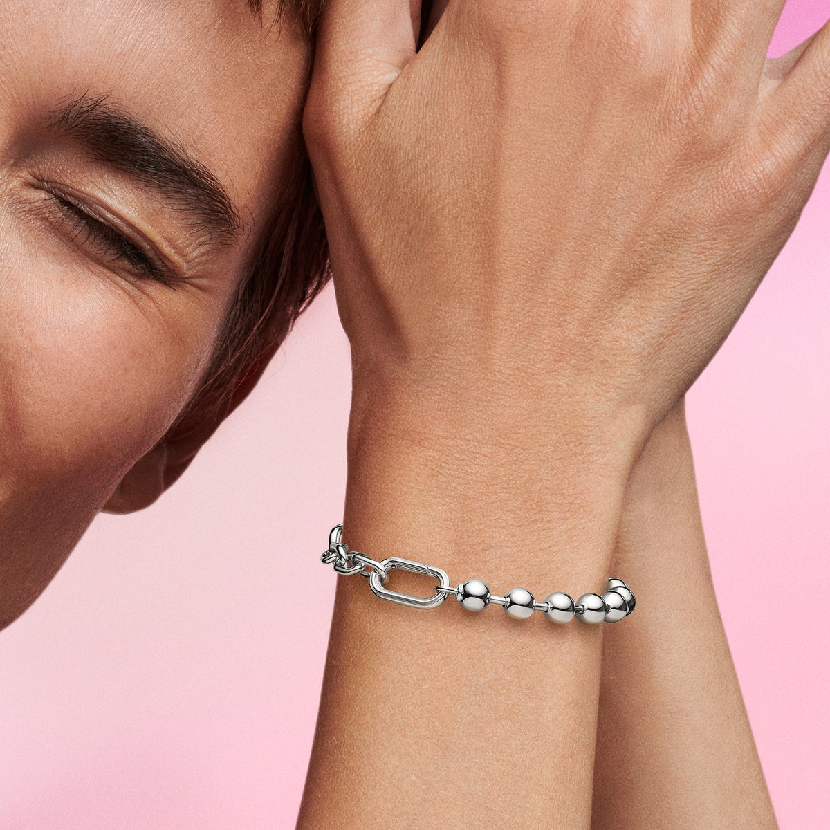 Pandora Bracelet Featuring ME Metal Bead & Link Chain
