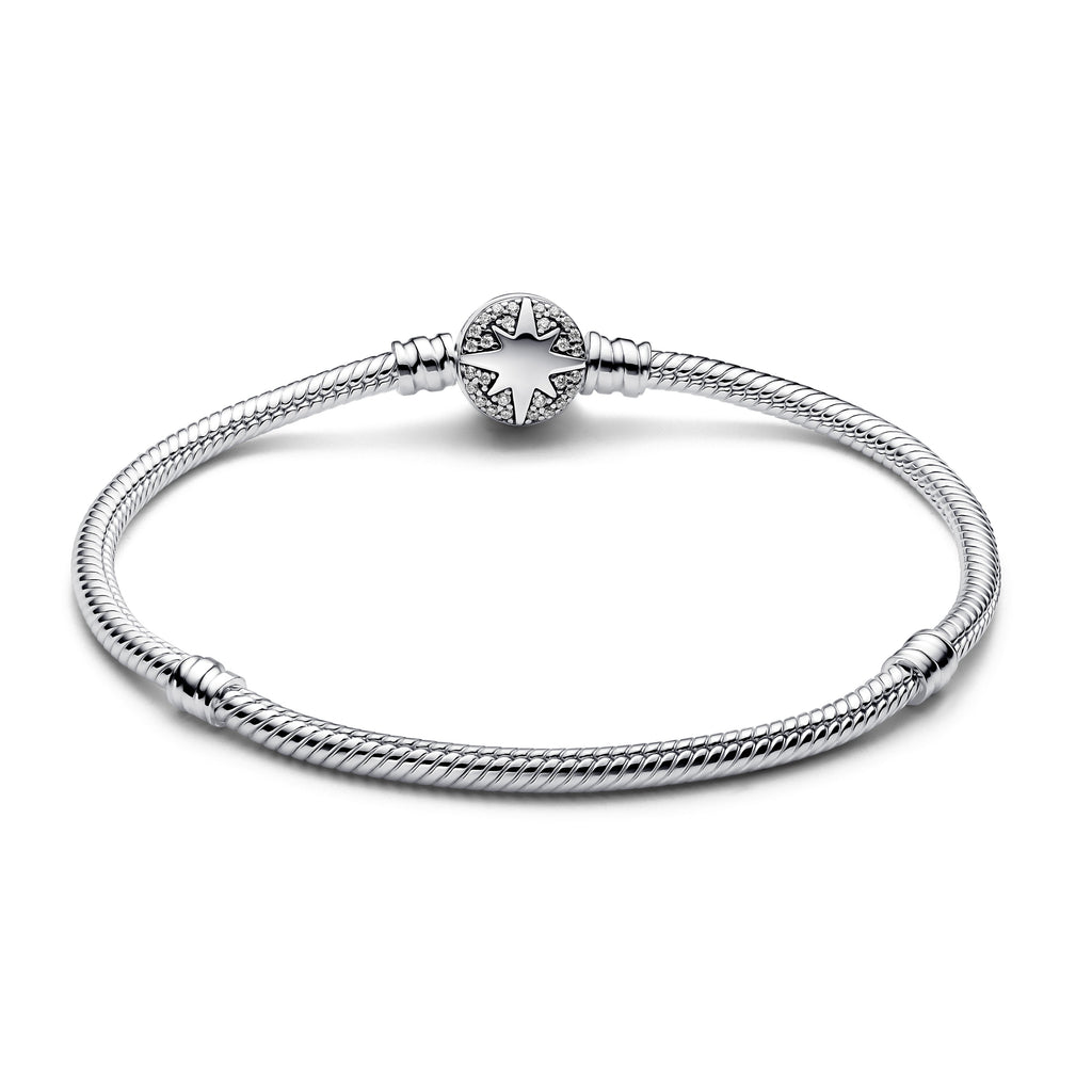 Pandora Bracelet Featuring North Star Clasp Snake Chain