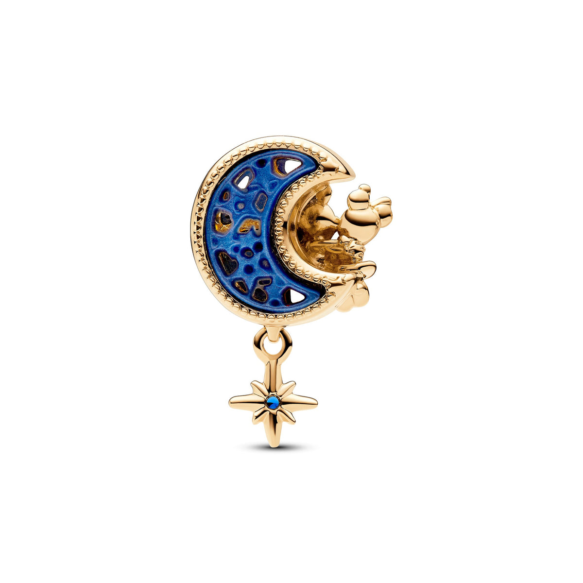 Pandora Charm Featuring Disney Mickey Mouse & Minnie Mouse Crescent Moon