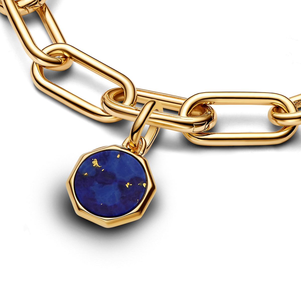 Pandora Charm Featuring Blue Engravable Mini Medallion
