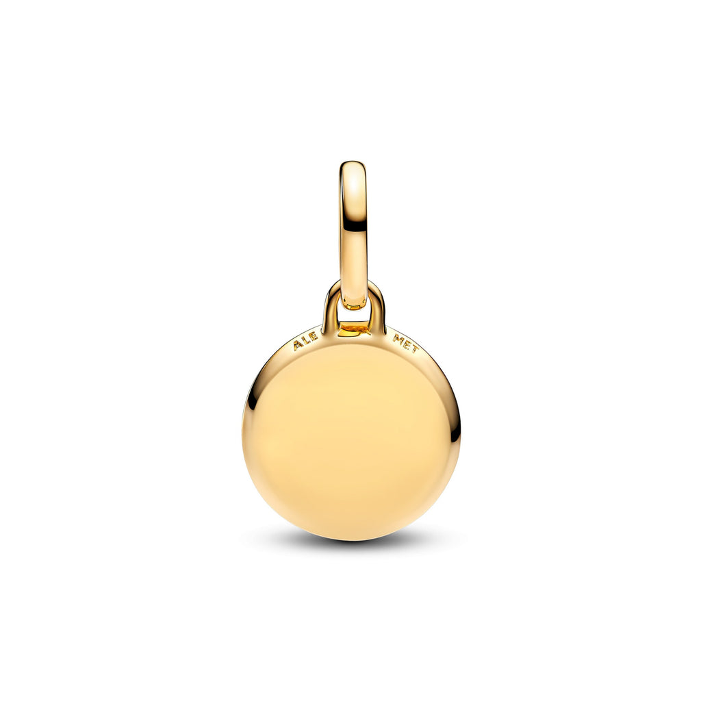 Pandora Charm Featuring Green Engravable Mini Medallion