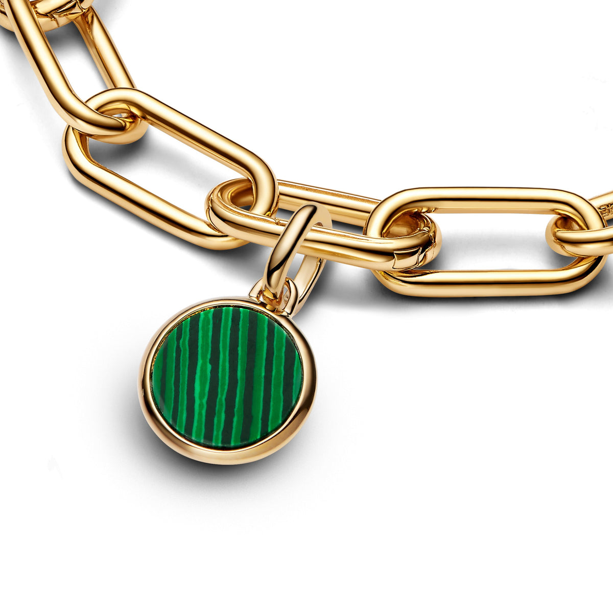 Pandora Charm Featuring Green Engravable Mini Medallion