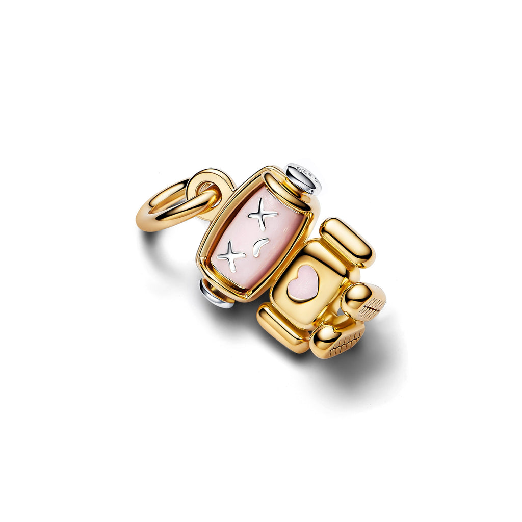 Pandora Charm Featuring Spinnable Face Robot Dangle
