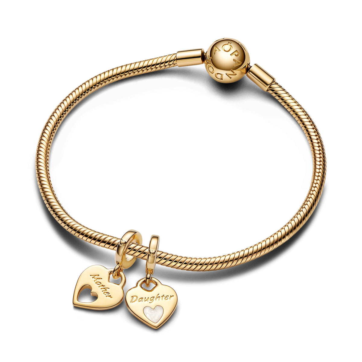 Pandora Charm Featuring Double Heart Split Dangle
