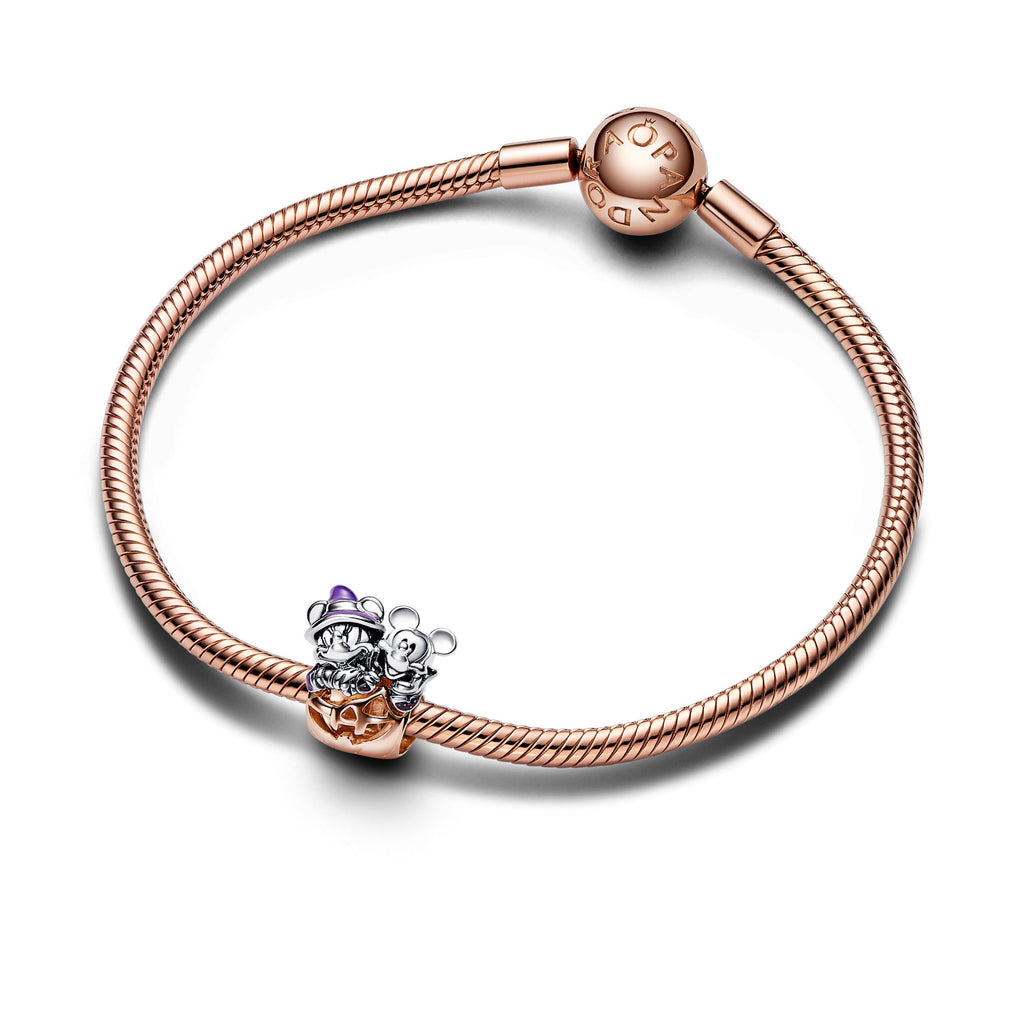 Pandora Charm Featuring Disney Mickey Mouse & Minnie Mouse Halloween Pumpkin