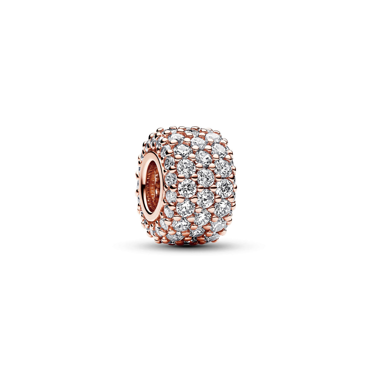 Pandora Charm Featuring Sparkling Pavé Triple-row Charm in 14k Rose Gold-Plated