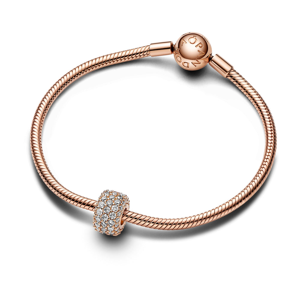 Pandora Charm Featuring Sparkling Pavé Triple-row Charm in 14k Rose Gold-Plated