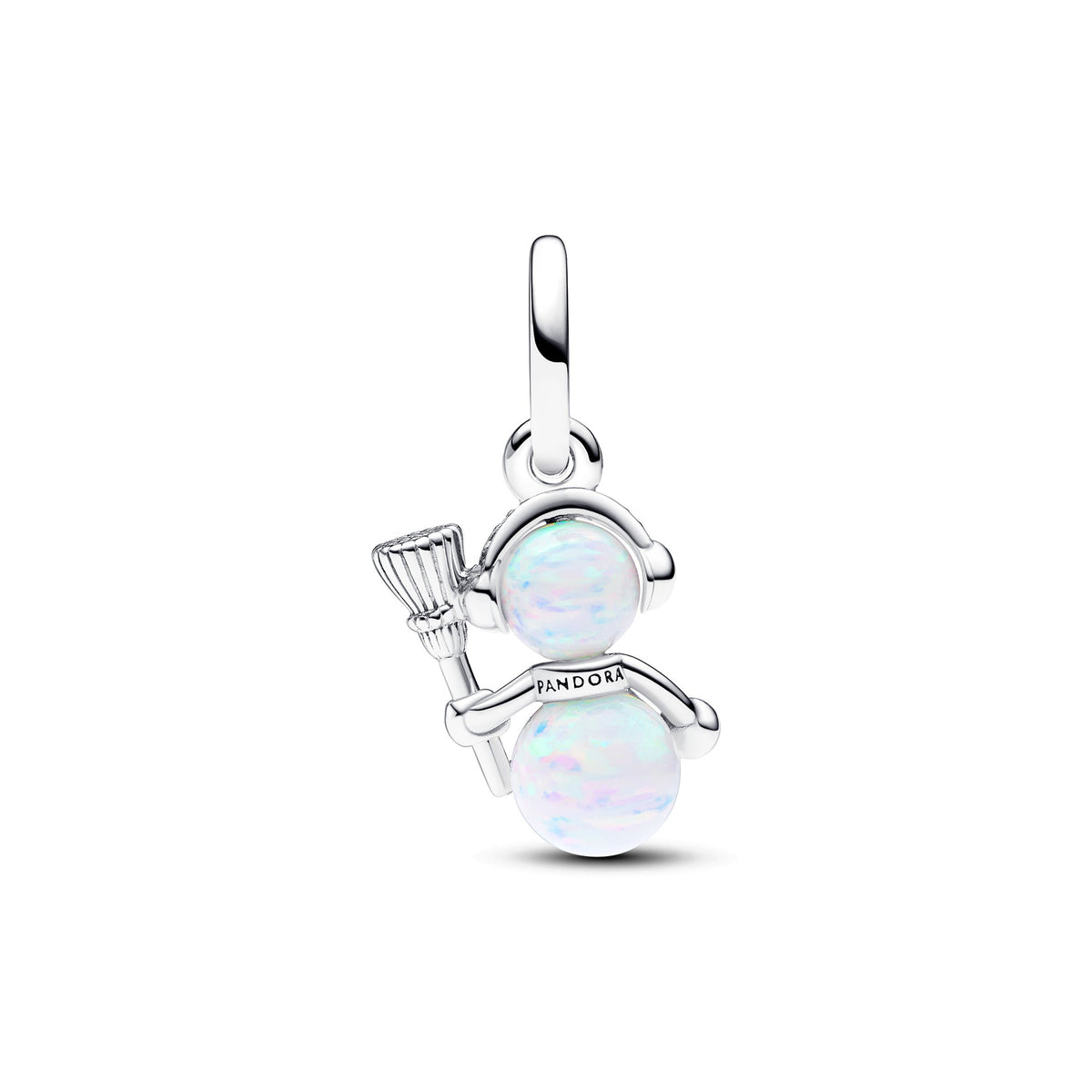 Pandora Charm Featuring Opalescent Snowman Dangle