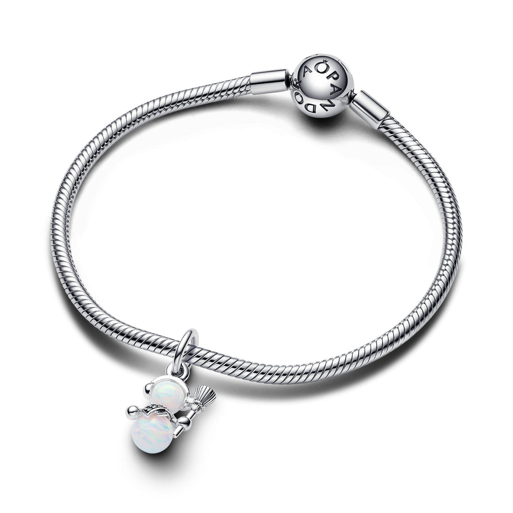 Pandora Charm Featuring Opalescent Snowman Dangle