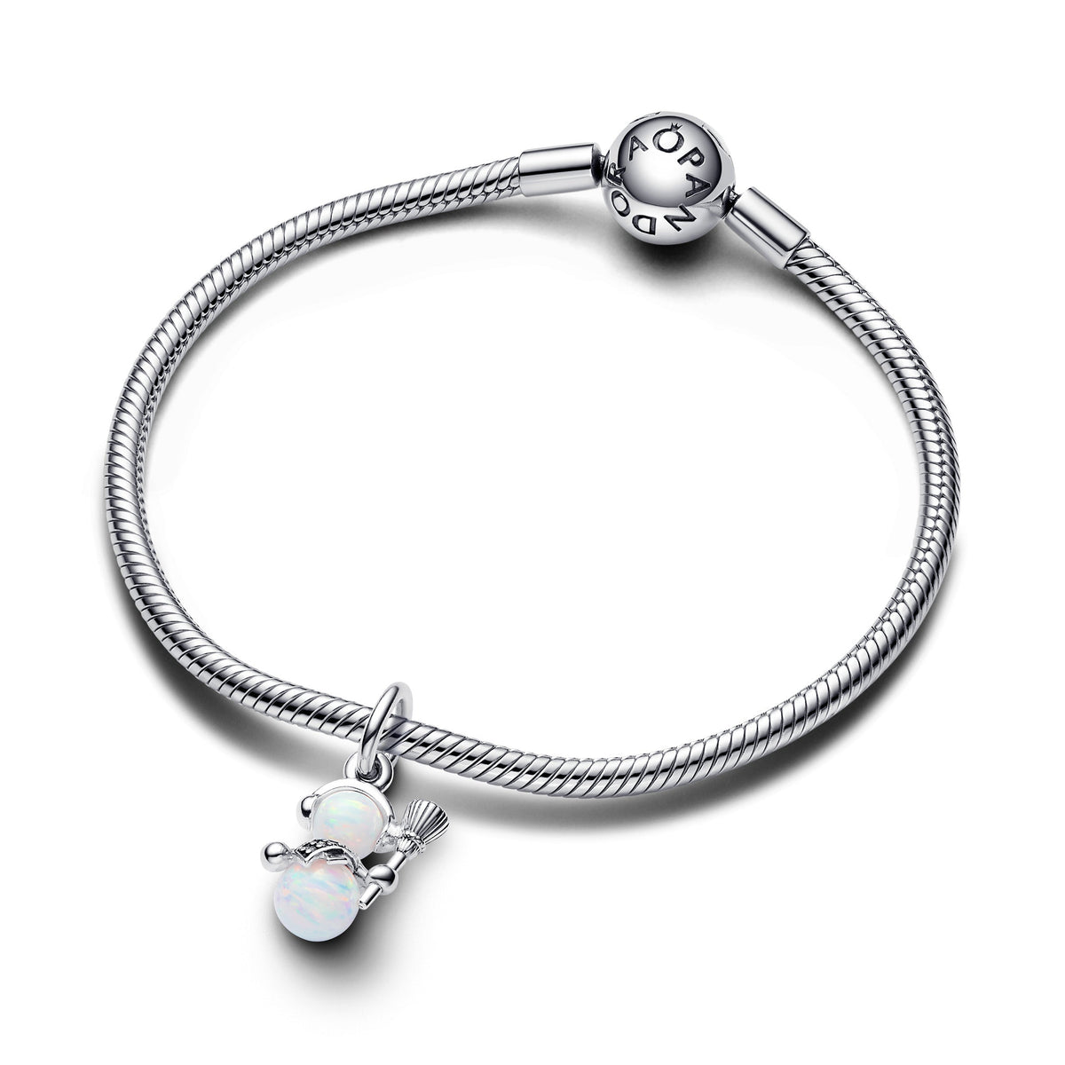 Pandora Charm Featuring Opalescent Snowman Dangle