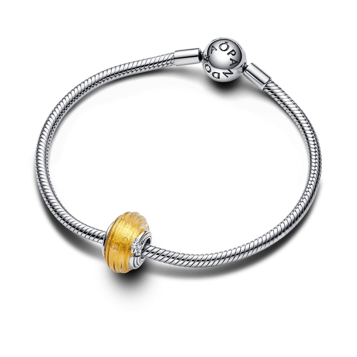 Pandora Charm Featuring Shooting Star Grooved Murano Glass
