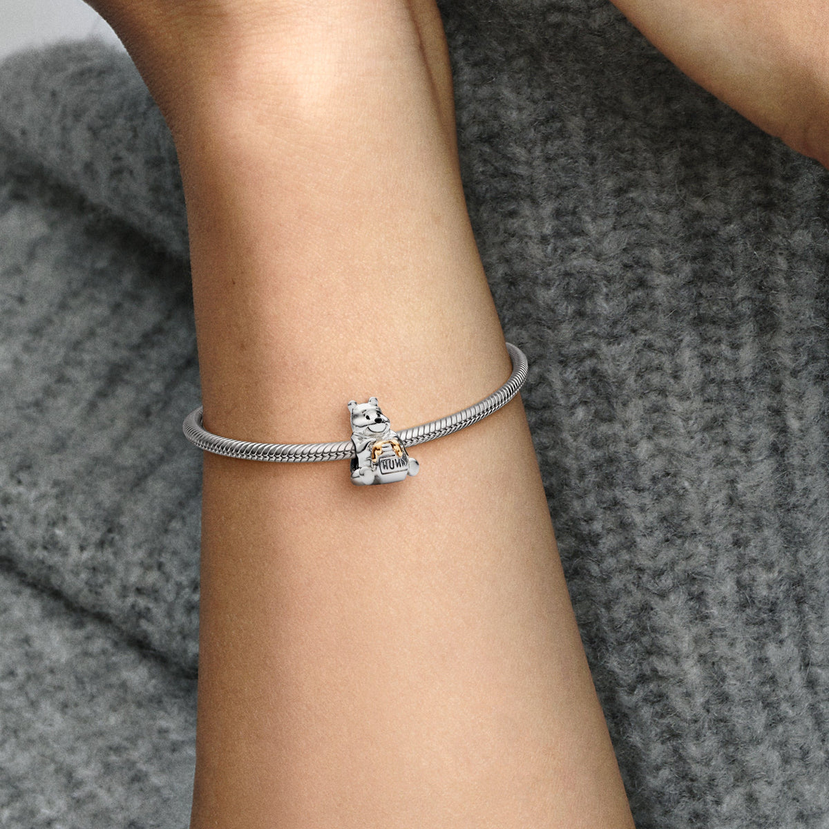 Pandora Charm Featuring Disney 100th Anniversary Winnie the Pooh Lab-created Diamond Dangle