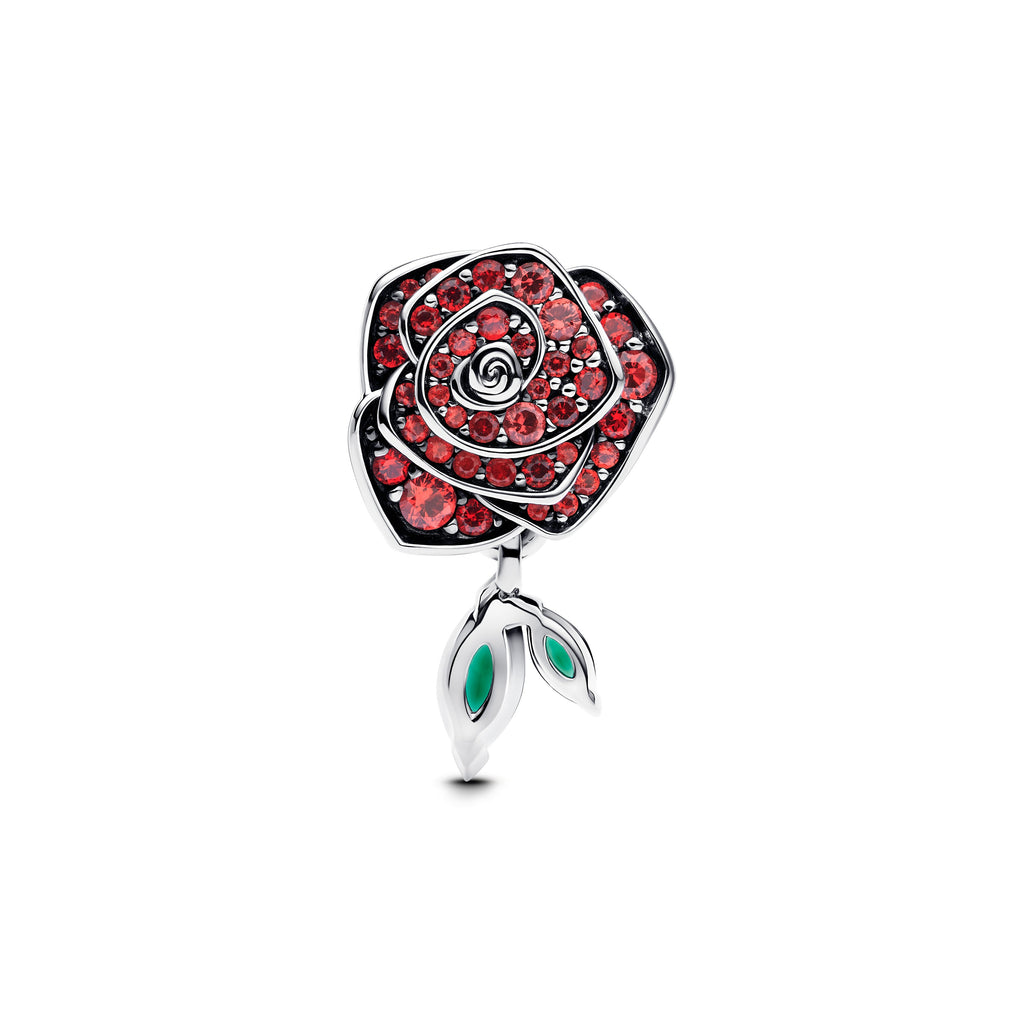 Pandora Charm Featuring Sparkling Rose in Bloom