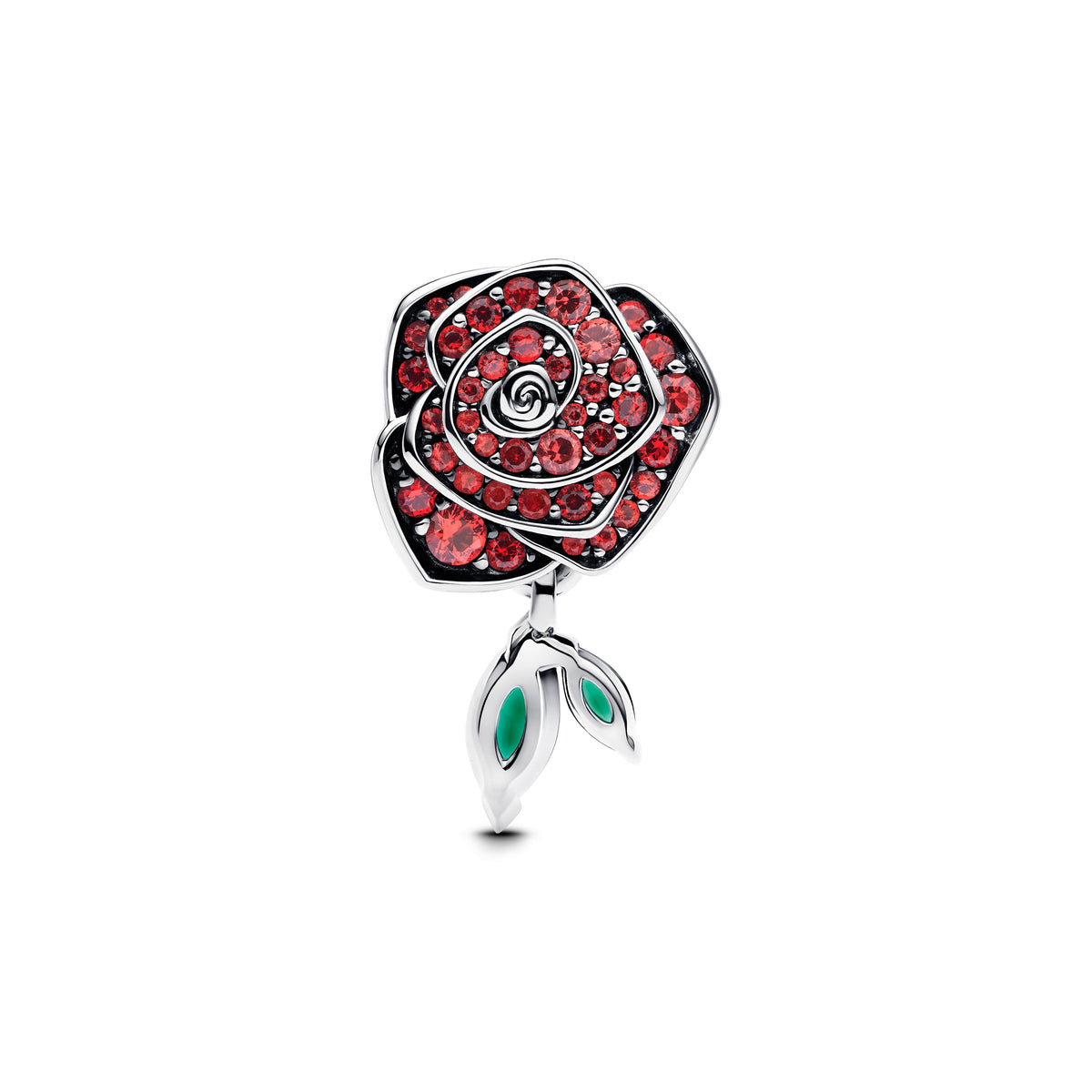 Pandora Charm Featuring Sparkling Rose in Bloom