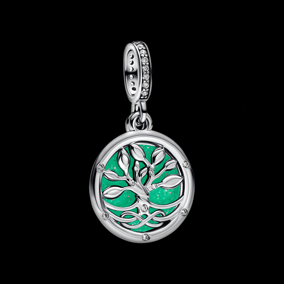 Pandora Charm Featuring Glow-in-the-dark Infinity Tree Double Dangle